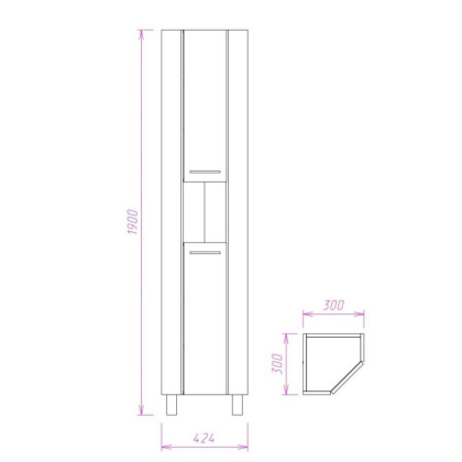 Пенал Onika Дюна 30 напольный, белый, универсальный, угловой Пенал Onika Дюна 30 напольный, белый, универсальный, угловой