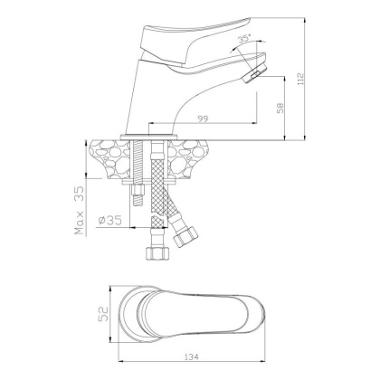 Смеситель д/раковины ARRIBA, арт.09100AR