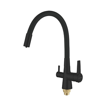 Смеситель для кухни латунь, черный S668H