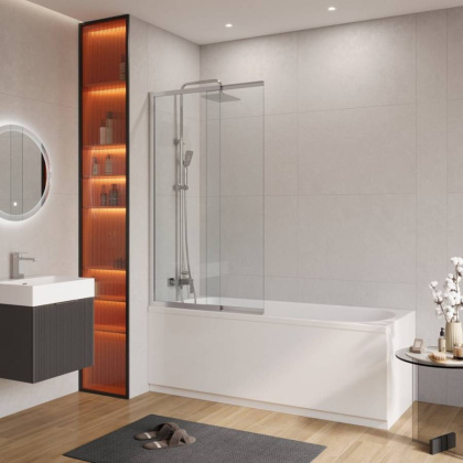 SLIDER-VF-11-80/150-C-Cr Душевая шторка на ванну SLIDER-VF-11-80/150-C-Cr Душевая шторка на ванну