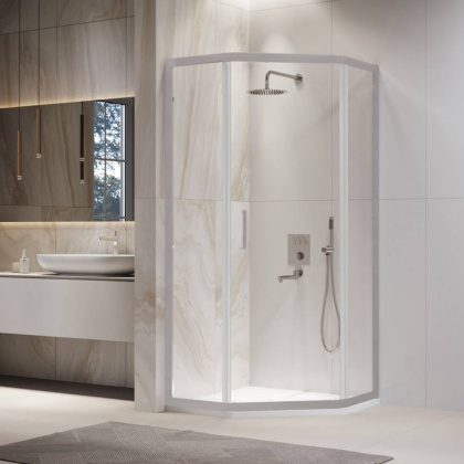 Душевой уголок  90*90*195 RGW PA-86-S Трапеция/Сатин/Прозрачное/6 мм