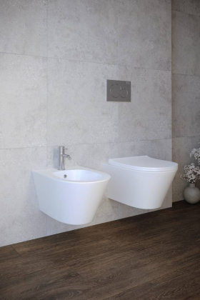 Биде подвесное безободковое Creto Logan L3 белое 1003-003-L3W