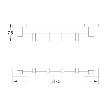 Планка с 4 крючками Черн., SG5641H Shevanik, Черный