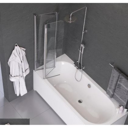 Шторка для ванны EXCELLENT Fliper 120 см (хром) левая