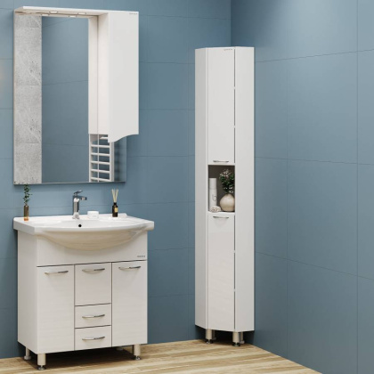 Пенал Onika Дюна 30 напольный, белый, универсальный, угловой Пенал Onika Дюна 30 напольный, белый, универсальный, угловой