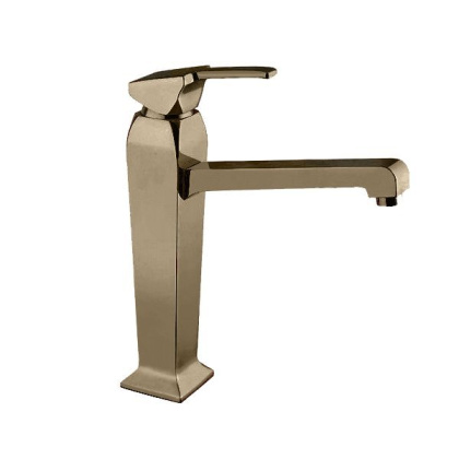 LEGEND-LSM2-A-03/24 Смеситель на раковину однорычажный, высокий, с донным клапаном, золото, ручка золото