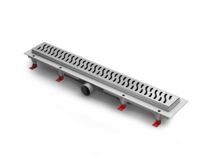Душевой лоток 75 см Creto Zigzag CRE-750 ZH-50 с решеткой, хром Душевой лоток 75 см Creto Zigzag CRE-750 ZH-50 с решеткой, хром