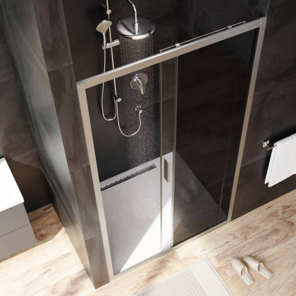 W90G-110-1-195MG Gem Solo Дверь душевая 110х195, стекло тонированное, профиль матовый Хром