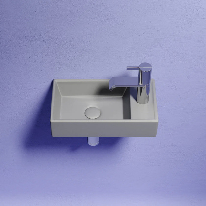 Умывальник подвесной прямоугольный (чаша слева, отверстие под смеситель справа) цвет антрацит матовый Element 407*217*100