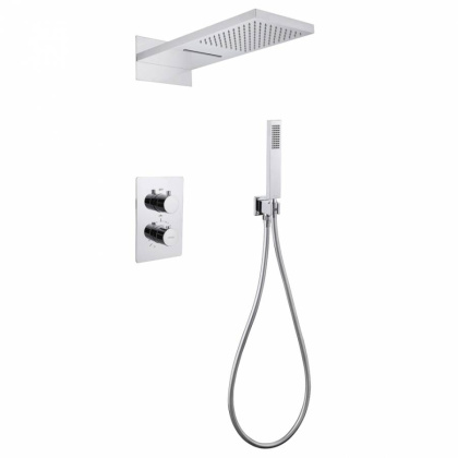 Душевая система ABBER Weiss Insel AF8052 скрытого монтажа без излива, термостат, хром Душевая система ABBER Weiss Insel AF8052 скрытого монтажа без излива, термостат, хром