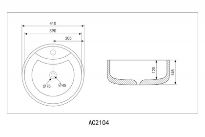 Раковина Abber Bequm 41х41 AC2104 Раковина Abber Bequm 41х41 AC2104