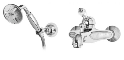 VINTAGE-VDM-01-Sw Смеситель для ванны и душа с ручным душем Исполнение: Хром, Ручки: Swarovski  VINTAGE-VDM-01-Sw Смеситель для ванны и душа с ручным душем Исполнение: Хром, Ручки: Swarovski