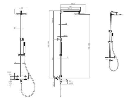 Душевая стойка Allen Brau Infinity 5.21029-31 черный матовый Душевая стойка Allen Brau Infinity 5.21029-31 черный матовый