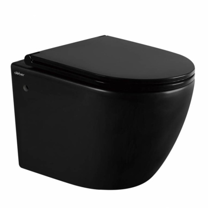 Унитаз ABBER Bequem AC1103MB подвесной черный матовый, безободковый Унитаз ABBER Bequem AC1103MB подвесной черный матовый, безободковый
