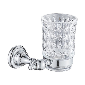 Стакан стекл с держателем, RG1112 Rose, Хром