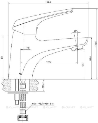 Смеситель для раковины Aquanet Conte SD91383