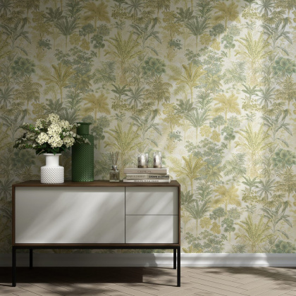 Обои виниловые Оазис мотив, зелёный