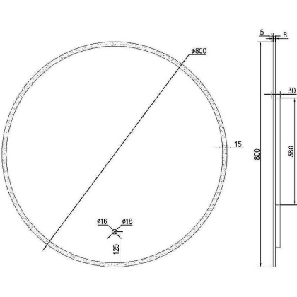 Зеркало для ванной комнаты  SANCOS Sfera D800  c  подсветкой , арт. SF800