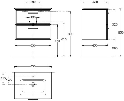 Тумба PIANO Classic подвесная 65 см, 2 ящика, ясень синий матовый PIA.CL.65\BLU.M Тумба PIANO Classic подвесная 65 см, 2 ящика, ясень синий матовый PIA.CL.65\BLU.M