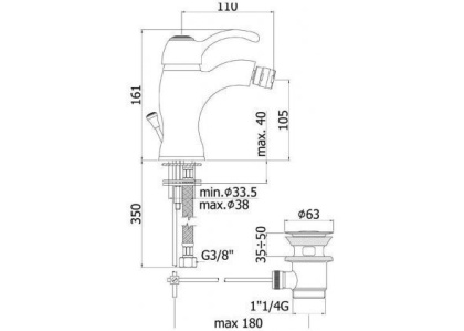 Смеситель для биде Paffoni Flavia FA135BR Смеситель для биде Paffoni Flavia FA135BR