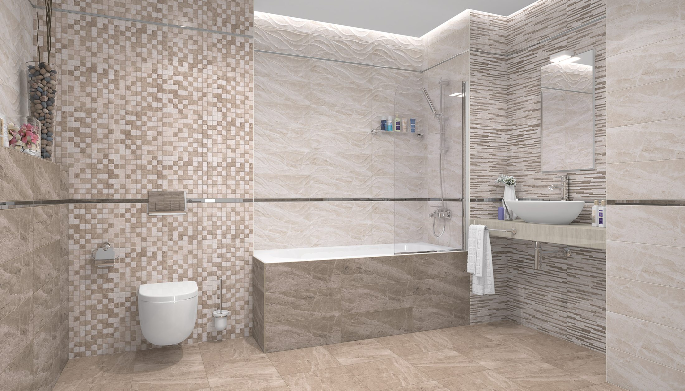 Pegas Плитка настенная бежевый рельеф 17-10-11-1179 20х60