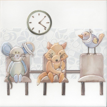 Декор VT\A506\5009 Айболит 6 белый,бежевый 20см*20см*6,9мм (1уп/10шт/)фауна, шт