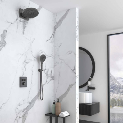 Душевой комплект Inspire VSFW-3I21MT1GM встраиваемый, термостат, двухрежимный, вороненая сталь