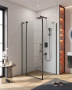 Душевой уголок Cezares Slider 100х110 AH-1-100-100/110-GRIGIO-NERO, стекло тонированное, профиль черный Душевой уголок Cezares Slider 100х110 AH-1-100-100/110-GRIGIO-NERO, стекло тонированное, профиль черный