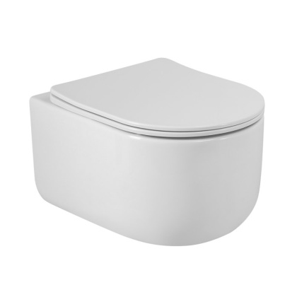 Унитаз подвесной безободковый с сиденьем и смывом TORNADO BelBagno SOFT-TOR Унитаз подвесной безободковый с сиденьем и смывом TORNADO BelBagno SOFT-TOR