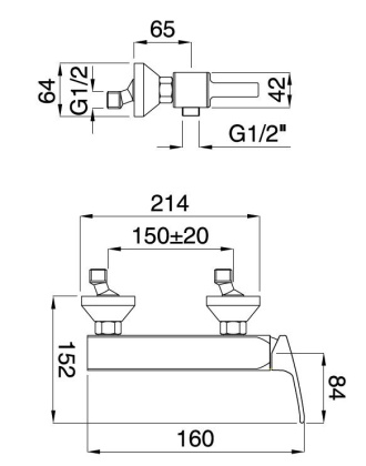 LEGEND-DM-01 Смеситель для душа однорычажный, хром, ручка хром