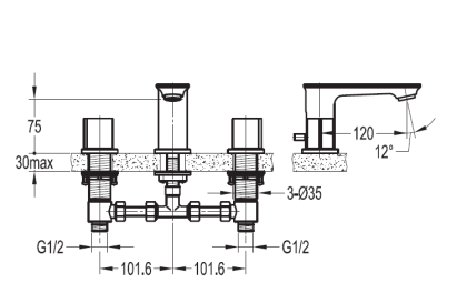 CITY-BLS-01 Смеситель на раковину с донным клапаном