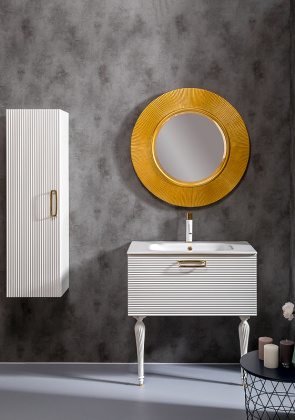 Пенал Linea белый+золото без ножек_Комплект 845-WG Boheme