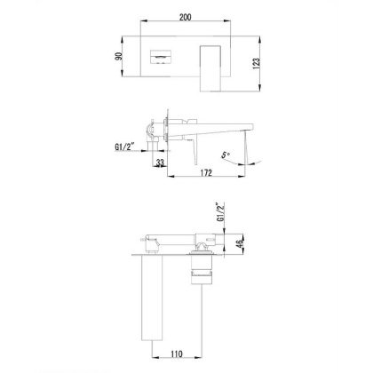 Смеситель для умывальника скрытого монтажа OMNIRES FRESH FR7115CR (хром)