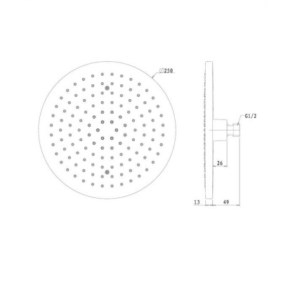 Верхний душ OMNIRES OCEAN D=25 см WGR125CR (хром)