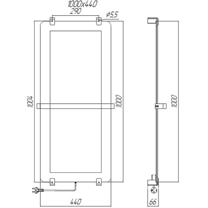 Полотенцесушитель электрический Allen Brau Infinity 100x44 8.21002.GL (без креплений) Полотенцесушитель электрический Allen Brau Infinity 100x44 8.21002.GL (без креплений)