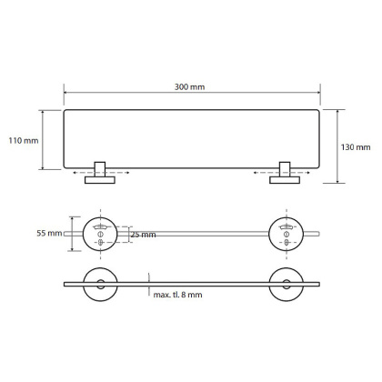 Стеклянная полка Bemeta Omega 104122042 Хром Стеклянная полка Bemeta Omega 104122042 Хром