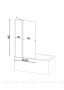 Шторка на борт ванны 80 AM.PM Gem W90BS-D3W5-140CT поворотно-складная