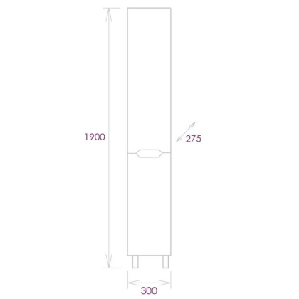 Пенал Onika Айленд 30 напольный, белый Пенал Onika Айленд 30 напольный, белый