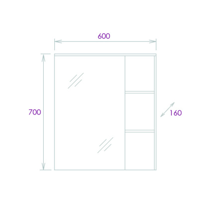 Шкаф-зеркало Onika Легран 60 дуб галифакс, универсальный
