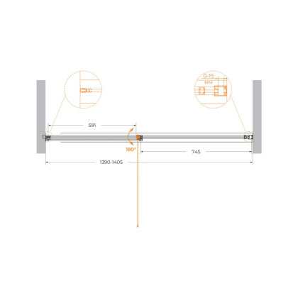 URBAN-B-12-130-C-CR Душевая дверь
