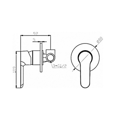 Смеситель для душа Agger Gorgeous A0240000 с внутренней частью
