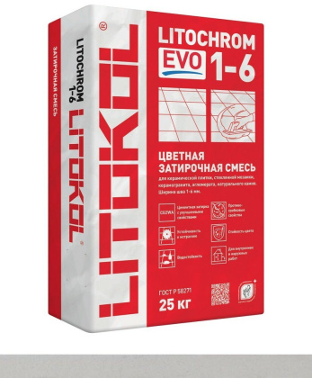 Затирка цементная LITOCHROM 1-6 EVO LE.100 пепельно-белый 25кг Затирка цементная LITOCHROM 1-6 EVO LE.100 пепельно-белый 25кг