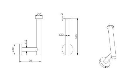 Бумагодержатель для запасного рулона AQUATEK AQ4007CR ВЕГА