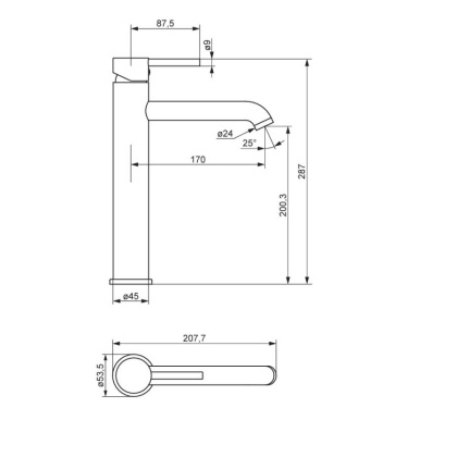 Смеситель для раковины Damixa Scandinavian Pure Soft 360250600 золото