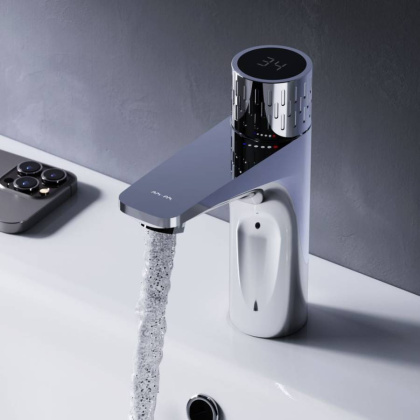 F90A02400 Gem Смеситель для умывальника с индикацией температуры, хром, шт.