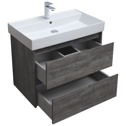 Тумба под раковину Aquanet Nova Lite 75 дуб серый (2 ящика)