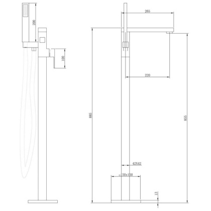 Смеситель ABBER Daheim AF8215W напольный, белый матовый Смеситель ABBER Daheim AF8215W напольный, белый матовый
