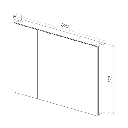 Шкаф зеркальный Lemark UNIVERSAL 120х80см 3-х дверный, цвет корпуса: Белый глянец Шкаф зеркальный Lemark UNIVERSAL 120х80см 3-х дверный, цвет корпуса: Белый глянец