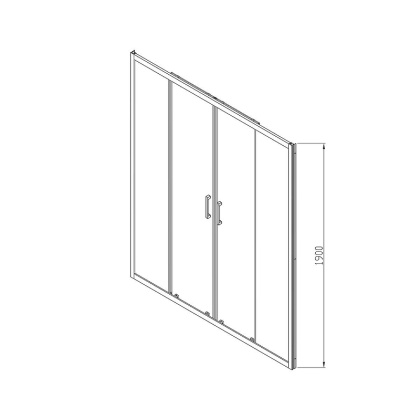 Душевая дверь Alpha VDS-3AL2160CL, 1600, хром, стекло прозрачное