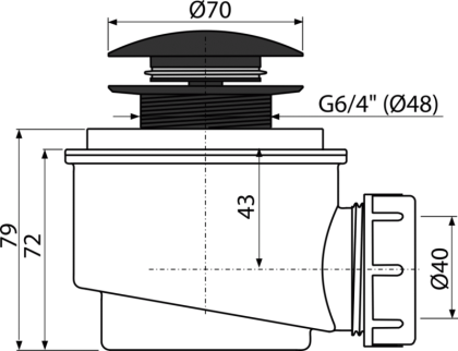 Сифон для душевого поддона CLICK/CLACK, черный матовый Сифон для душевого поддона CLICK/CLACK, черный матовый
